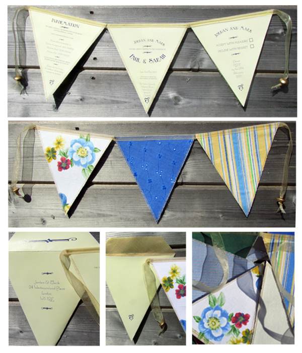 Summer fete, bunting wedding invitation