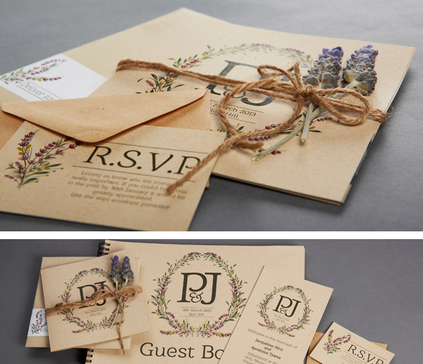 Rustic lavender invite by nogreyinvitations.com