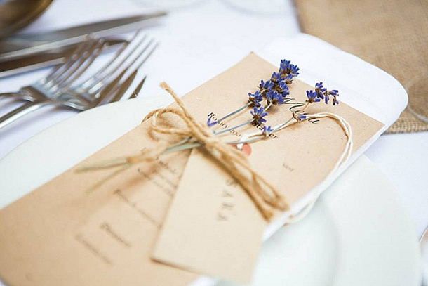 Lavender wedding menu by The Wedding Of My Dreams