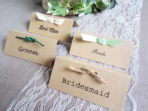 'Tying the Knot' place name cards