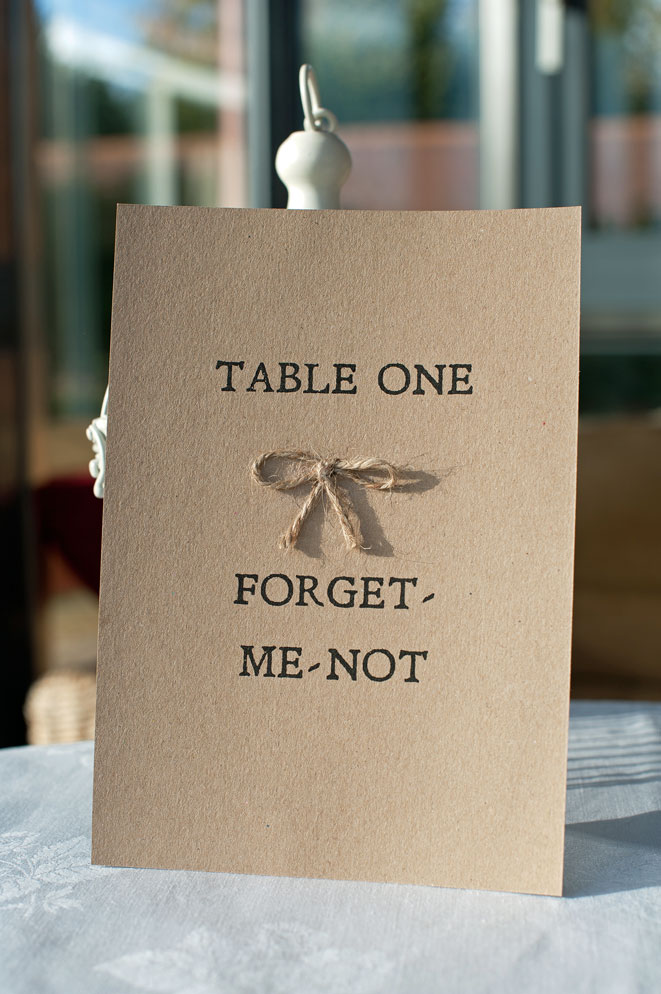 Table Number cards by Wildflower Favours
