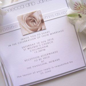 Contemporary wedding invitation design by Red Nell