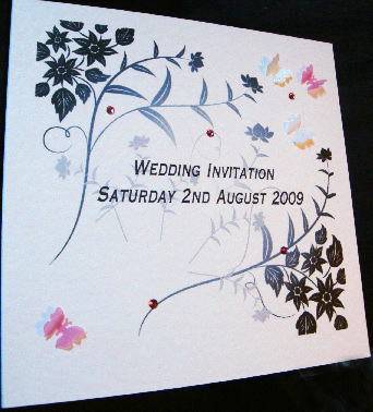 Butterfly Wedding Invitation by Kizzy Kat Cards