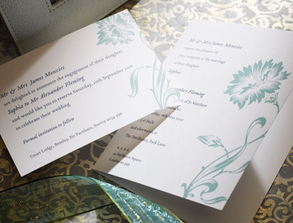 Our choice this week is a wedding invitation design by the Letterpress of 