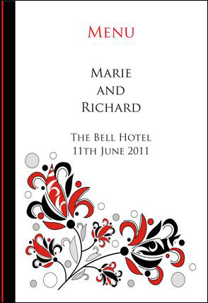 Black and red wedding contemporary invitations