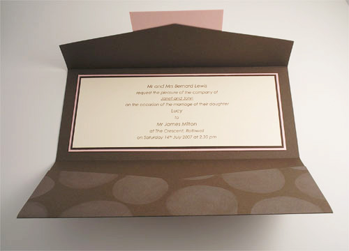Pocketfold wedding invitation