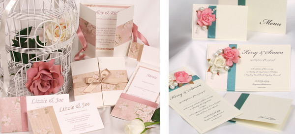 Romantic wedding invitations by Knots and Kisses