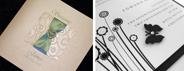 Romantic wedding invitations by Inspired invites and Invite in the Post