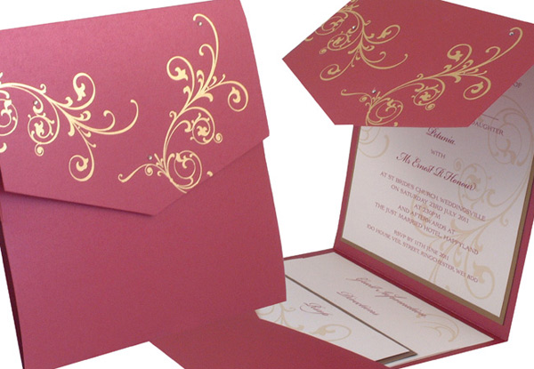 Scroll Designs For Wedding Invitations. Pocketfold wedding invitation