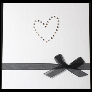 Purple Daisy heart wedding invitations