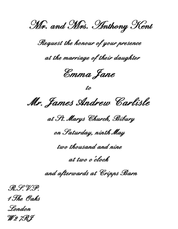 royal wedding invitation wording. The second type of invitation