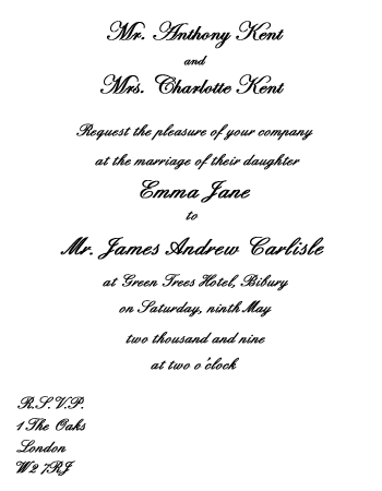 Wedding invitation etiquette groom's parents