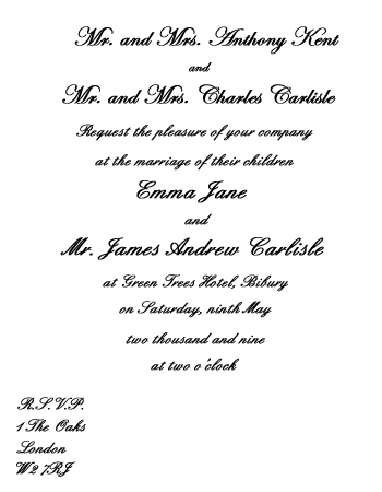 Wedding Invitation Wording