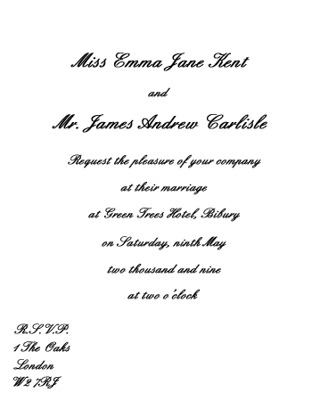 sample formal wedding invitation wording