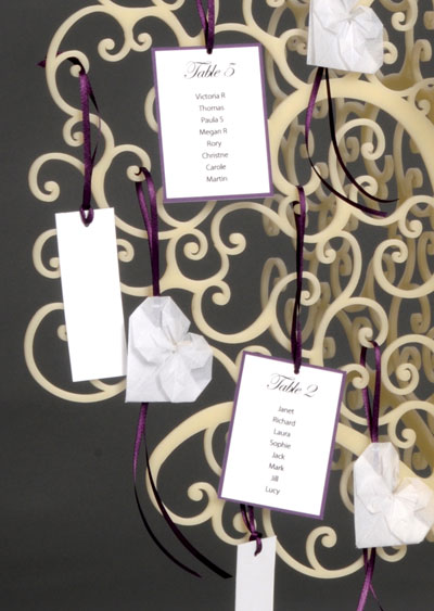 Wish tree and table plan by Paperbird Design