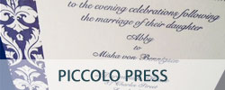 Piccolo Press - letterpress wedding invitations