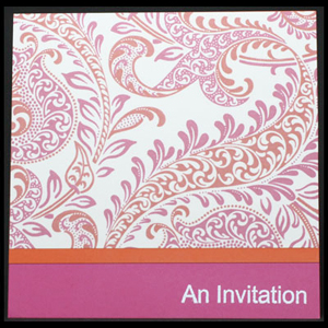 Purple Daisy pink wedding invitations