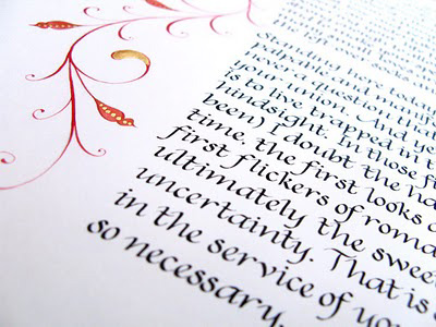 Wedding homily in calligraphy