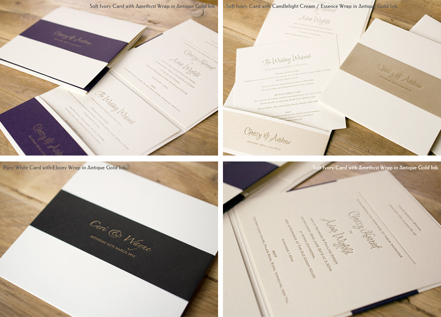 Ellis' elegant letterpress pocketfold design 'Ellis' elegant letterpress pocketfold design