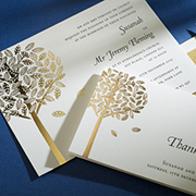 Arden Invitation with foil tree design