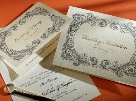 Baroque Letterpress invitation