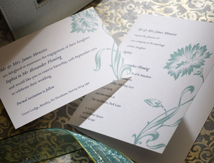 Dianthus floral invitation