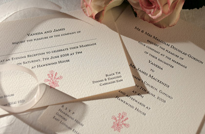 Motif letterpess wedding invitation