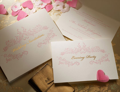 Floral letterpress invitation