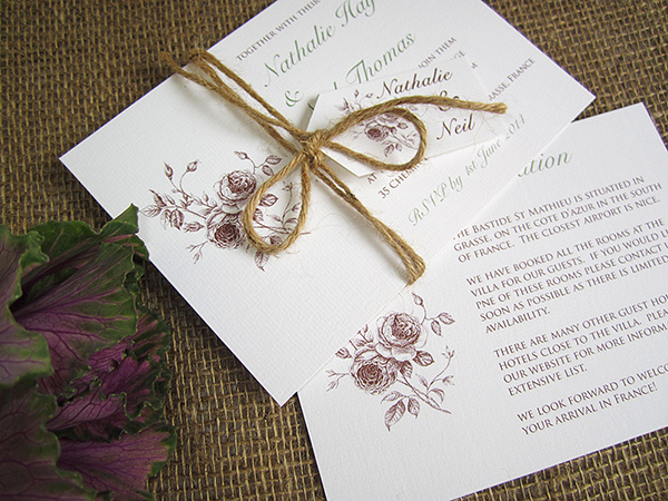 Rustic Rose Invitation Stack