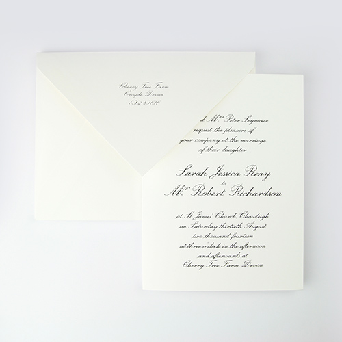 Alnwick traditional letterpress invitation