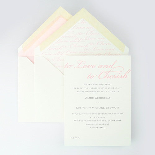 Traditional letterpress invitation