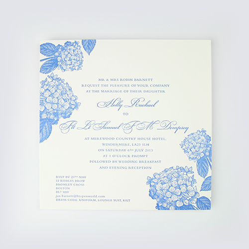 Floral letterpress invitation