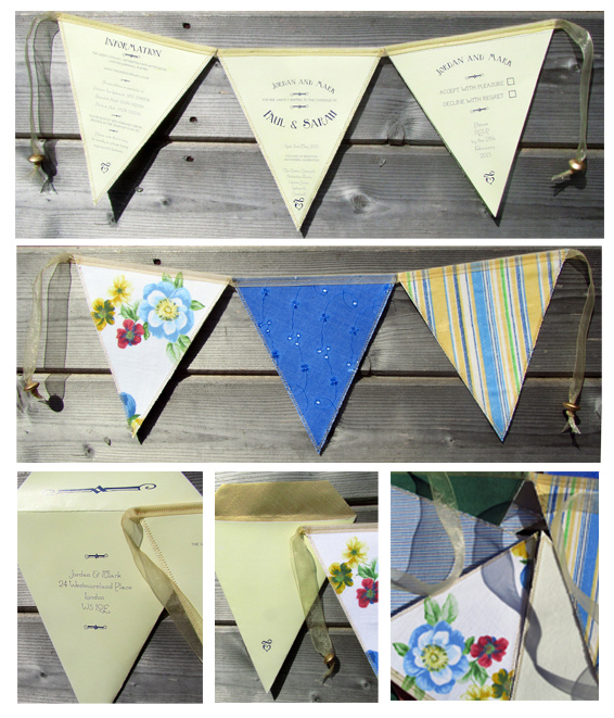 Rustic Wedding Invitations bunting vilage fete wedding invitation