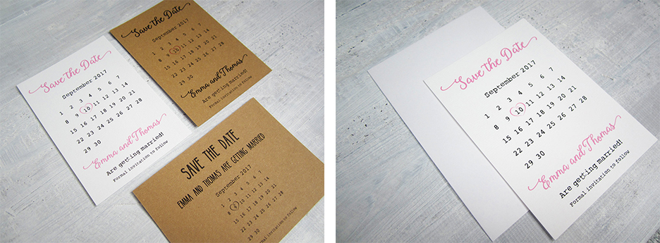 Calender save the date card