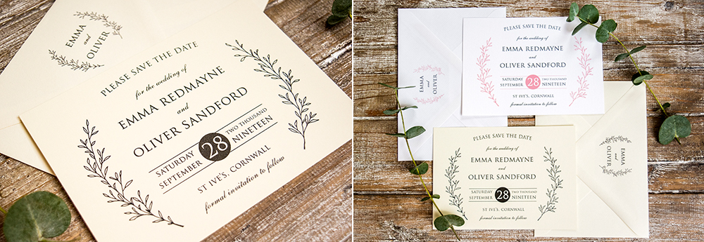 Foliage Wreath save the date card