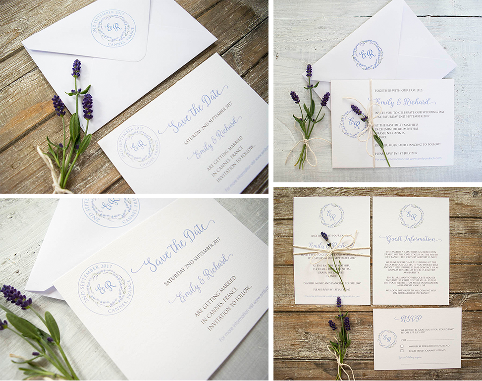 Lavender rustic save the date card