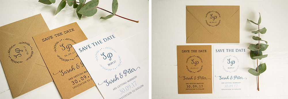 Rustic Wreath save the date card