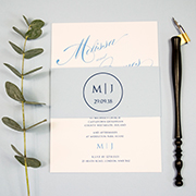 Modern calligraphy wedding invitation