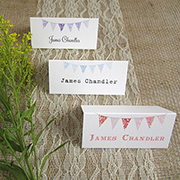 Bunting wedding place name cards