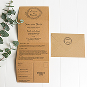 'French Lavender' tri-fold rustic invitation