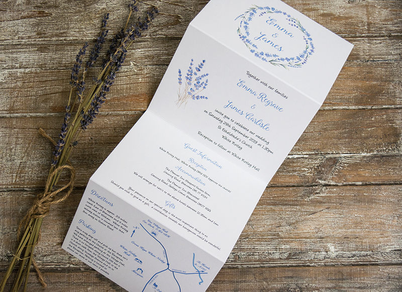 Lavender rustic invitation