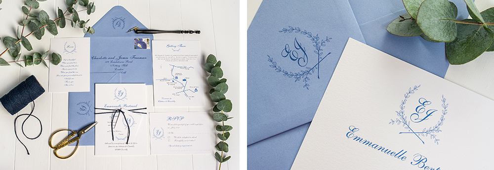 Monogram wreath wedding invitation Monogram Wreath invitation