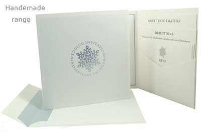 Snowflake handemade wedding invitation